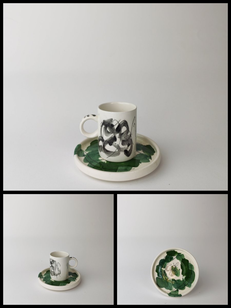 TAZZINA da caffe – FRONDA AGAPANTHUS NERO - Mentelocale