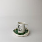 TAZZINA da caffe – FRONDA AGAPANTHUS NERO - Mentelocale