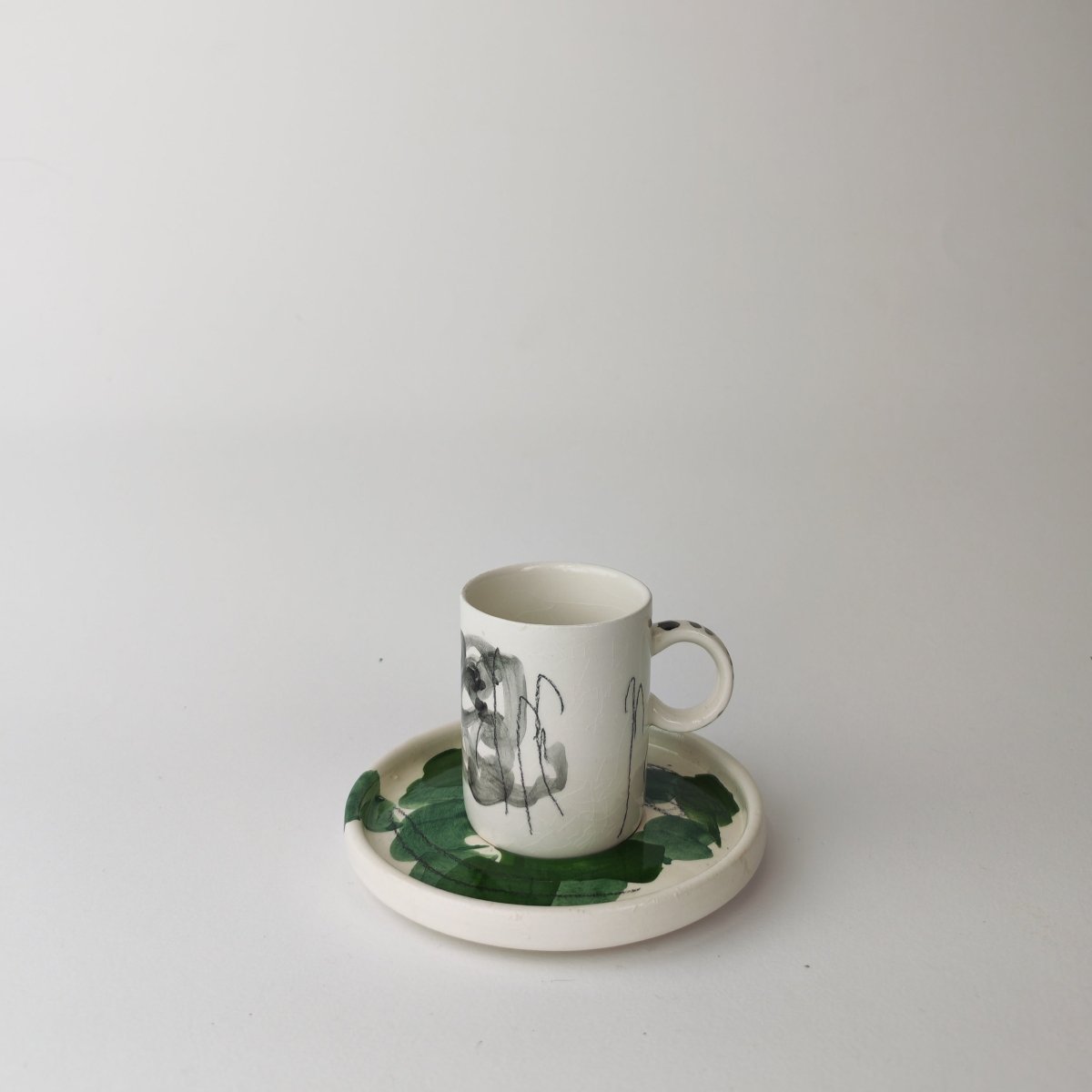 TAZZINA da caffe – FRONDA AGAPANTHUS NERO - Mentelocale