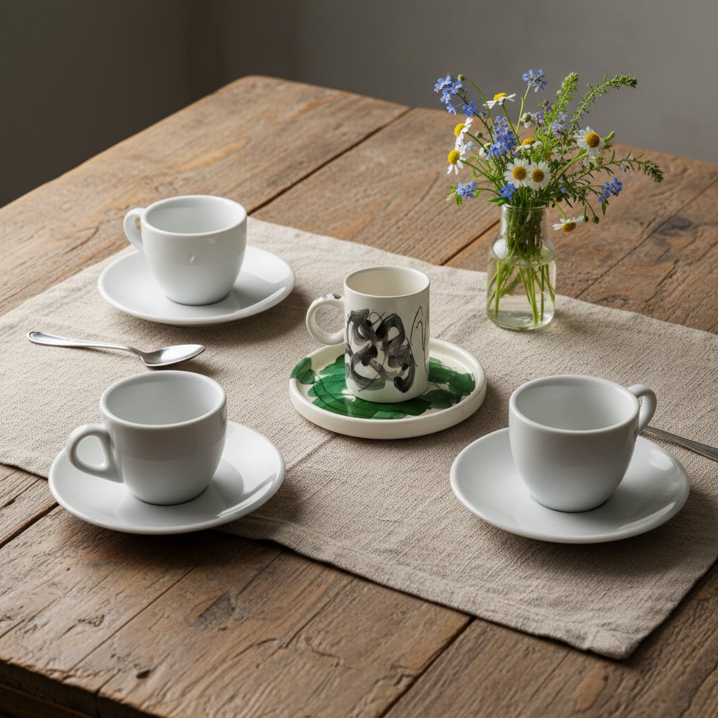 TAZZINA da caffe – FRONDA AGAPANTHUS NERO - Mentelocale