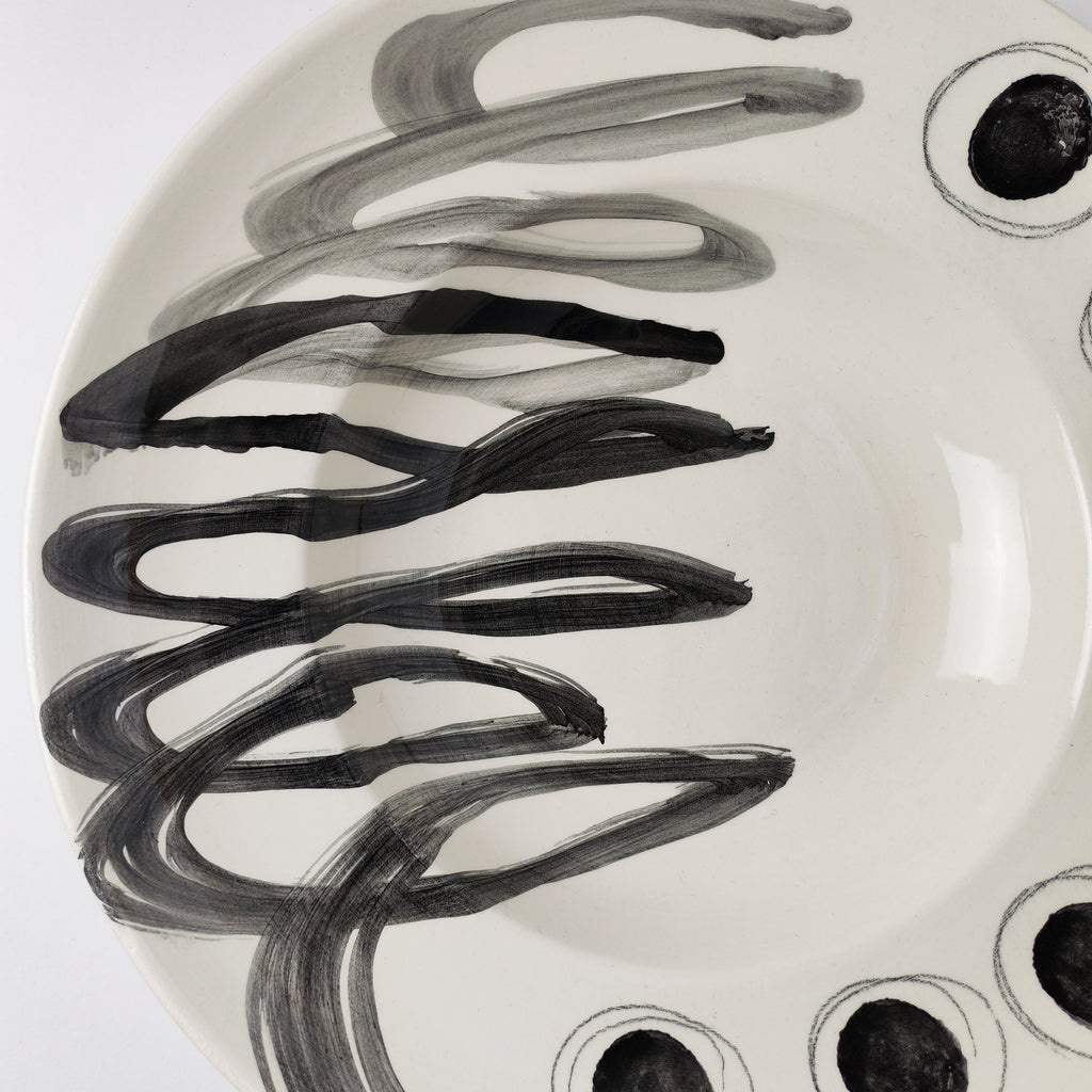 PIATTO DA PORTATA A CAPPELLO DEL PRETE DECORO OCCHIELLI