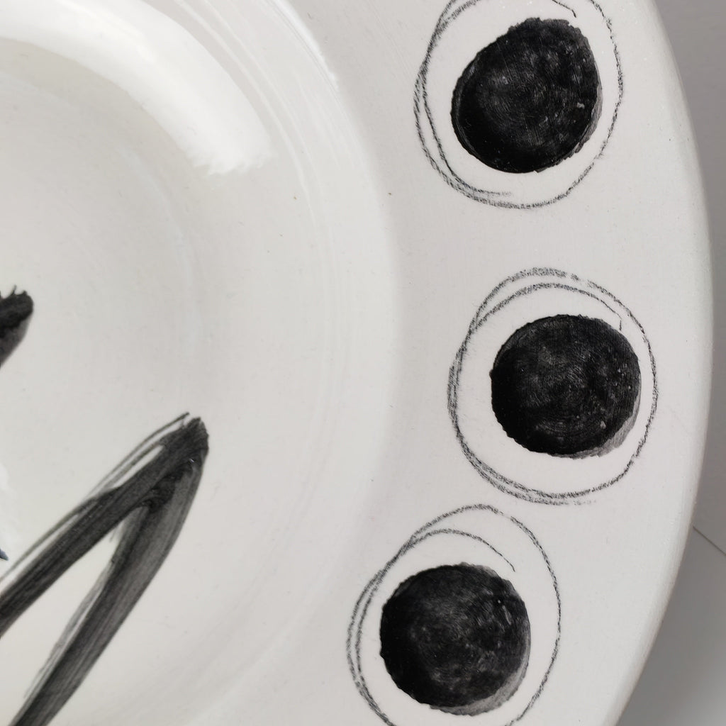 PIATTO DA PORTATA A CAPPELLO DEL PRETE DECORO OCCHIELLI