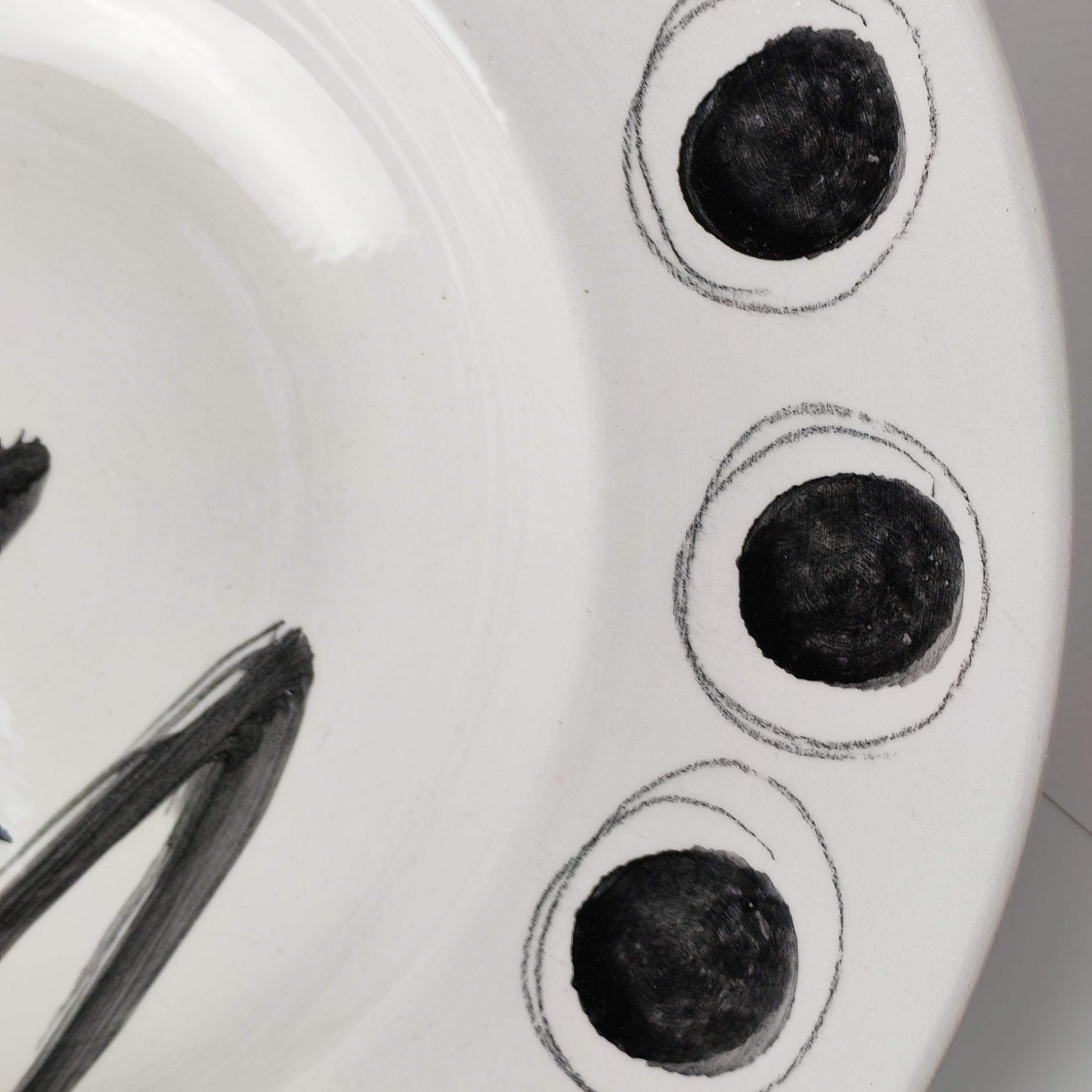 PIATTO DA PORTATA A CAPPELLO DEL PRETE DECORO OCCHIELLI