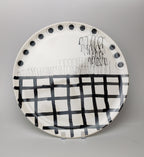 PIATTI DA PORTATA GRANDE ROTONDO DECORO GRIGLIA NERA