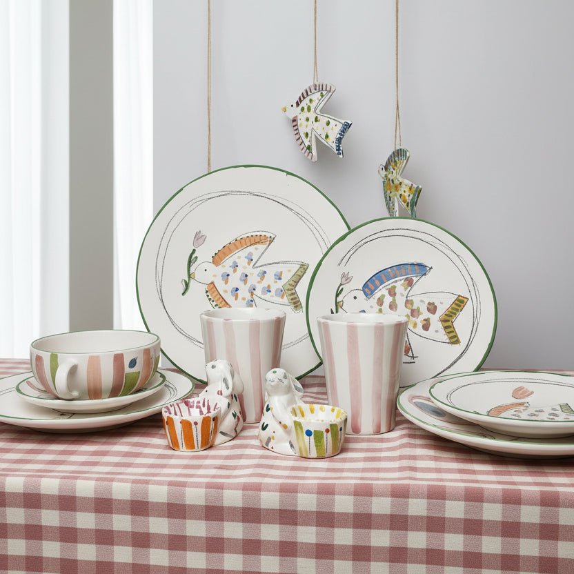 PIATTO PIANO DECORAZIONE COLOMBA - Mentelocale
